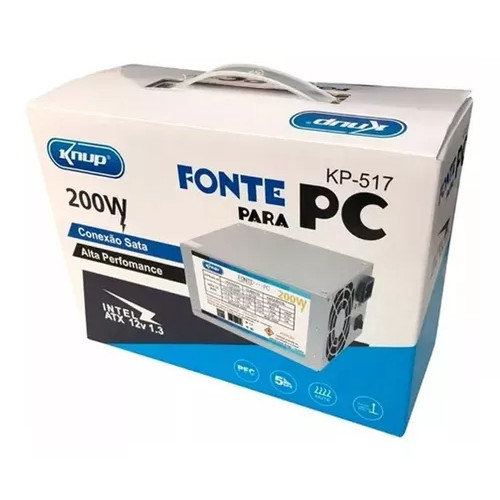 Fonte Atx Pc 200W KP-517 + Cabo De Alimentação