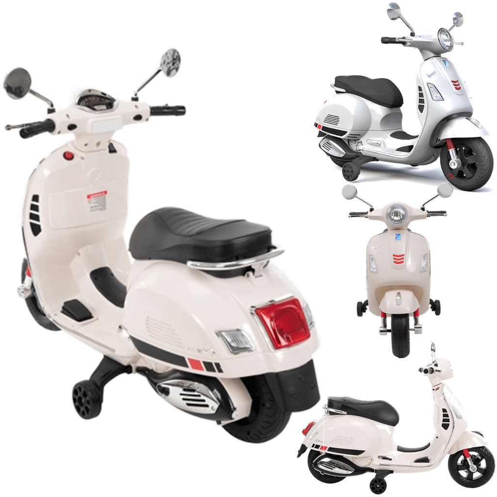 Moto Scooter Eletrica Infantil Zippy Toys Vespa GTS 6V Branca