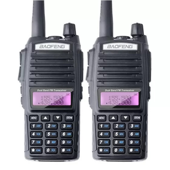 Kit 2 Unidades Rádio Comunicador HT Walkie Talkie Dual Band UV-82 Rádio ...