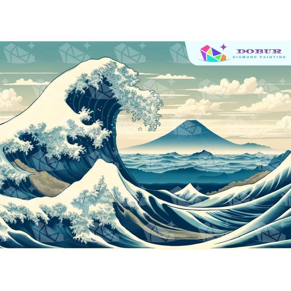 DOBUR 5D Conjunto De Pintura Com Diamante Ondas Redondas/Quadradas 5D De Faça-Você-Mesmo Artesanato Em Tela Para Decoração De Casa Sem Moldura