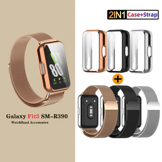 Para Samsung Galaxy Fit 3 Bracelete De Pulseira + Case Milanês De Aço Inoxidável Fivela Magnética De Fit3 SM-R390