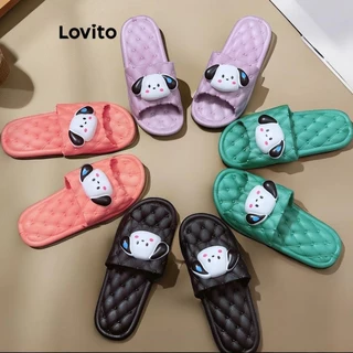 Lovito Chinelos casuais lisos e confortáveis com sola grossa para mulheres LFA27029