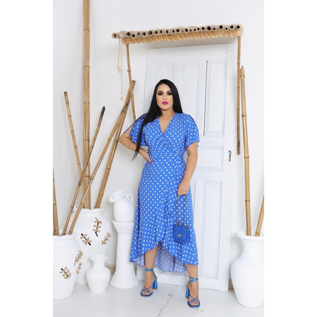 Vestido Envelope Vestido Curto Manga Longa Festa VESTIDO ENVELOPE