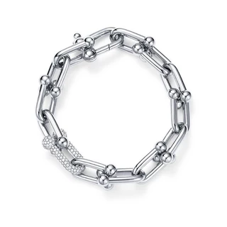 Tiffan@y Pulseira Fashion bracelet T & C 925 Prata Hardwear Link Em Ouro Branco/Amarelo Com Masculina De Diamantes Kt879
