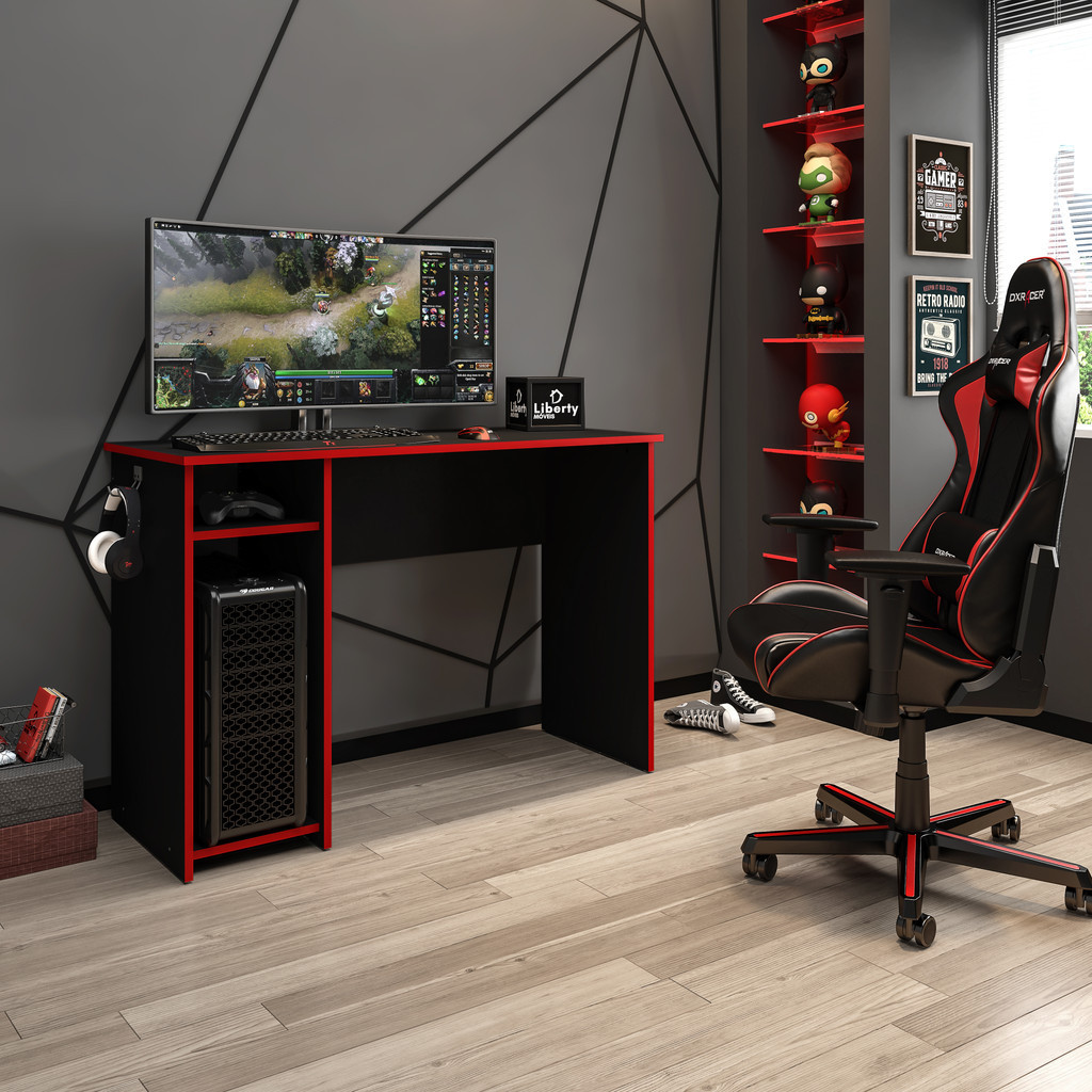Mesa Escrivaninha Gamer Gaming Desk Com suporte Fone Varias Cores Flex
