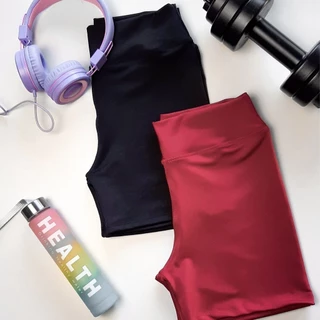 Kit 2 Shorts Legging Feminino Curto Cintura Alta Academia Fitness