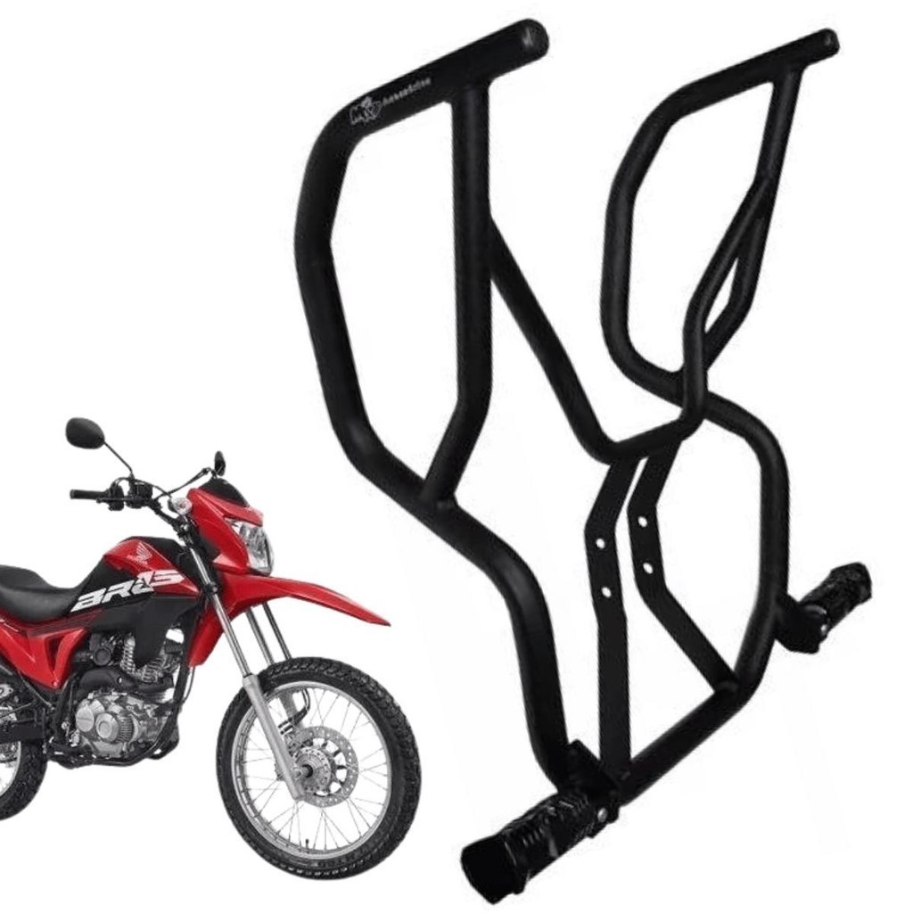 Mata-Cachorro Bros 150 / Bros 160 Preto Fosco Premium Solda Especial ...