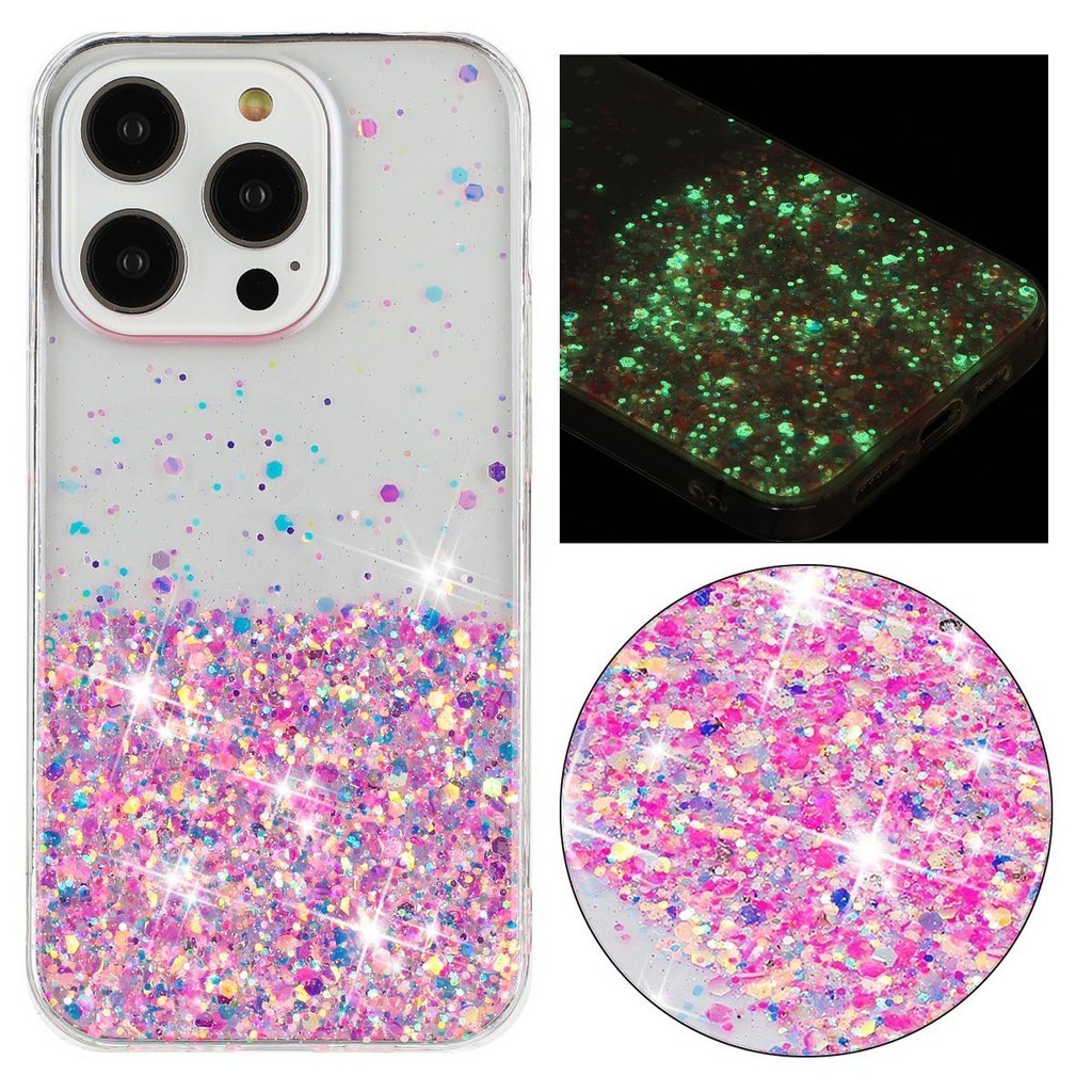 Capa Luminosa Brilhante De Luxo Para iPhone 15 14 15Plus 11 12 13 15 Pro Max Xs XR 7 8 Plus SE 2020 Transparente Macia