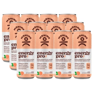 Kit c/12u Suplemento MOVING Energy Pro Ice Tea Pêssego 310ml