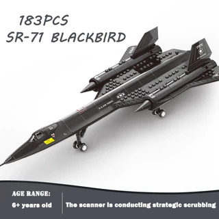183pcs Força Aérea Americana SR-71 Novo Blackbird Reconnaissance Airplane Model Alloy Fighter Assembling Building Block Bloco De Brinquedos Para Crianças