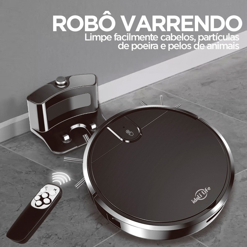 Aspirador de Pó Para Casa Robô Inteligente Com Sensores Anti- queda IDALI LIFE