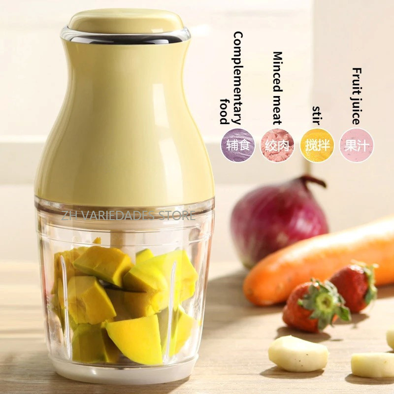 Processador de Alimentos Elétrico 600ml Cortador Triturador Legumes Frutas Verde Cozinha