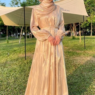 Vestido Muçulmano das Mulheres Abaya Streamer Fio Vestido Robe Oriente Médio Europa e América Vestido de Noite
