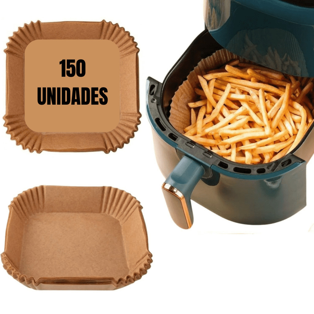 150 peças forma de airfryer descartavel antiaderente de papel cozinha quadrado fritadeira cozimento
