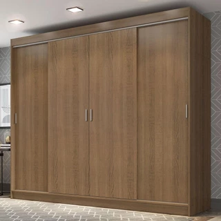 Guarda-Roupa Casal Madesa Austin 4 Portas de Correr 3 Gavetas em Oferta na Shopee