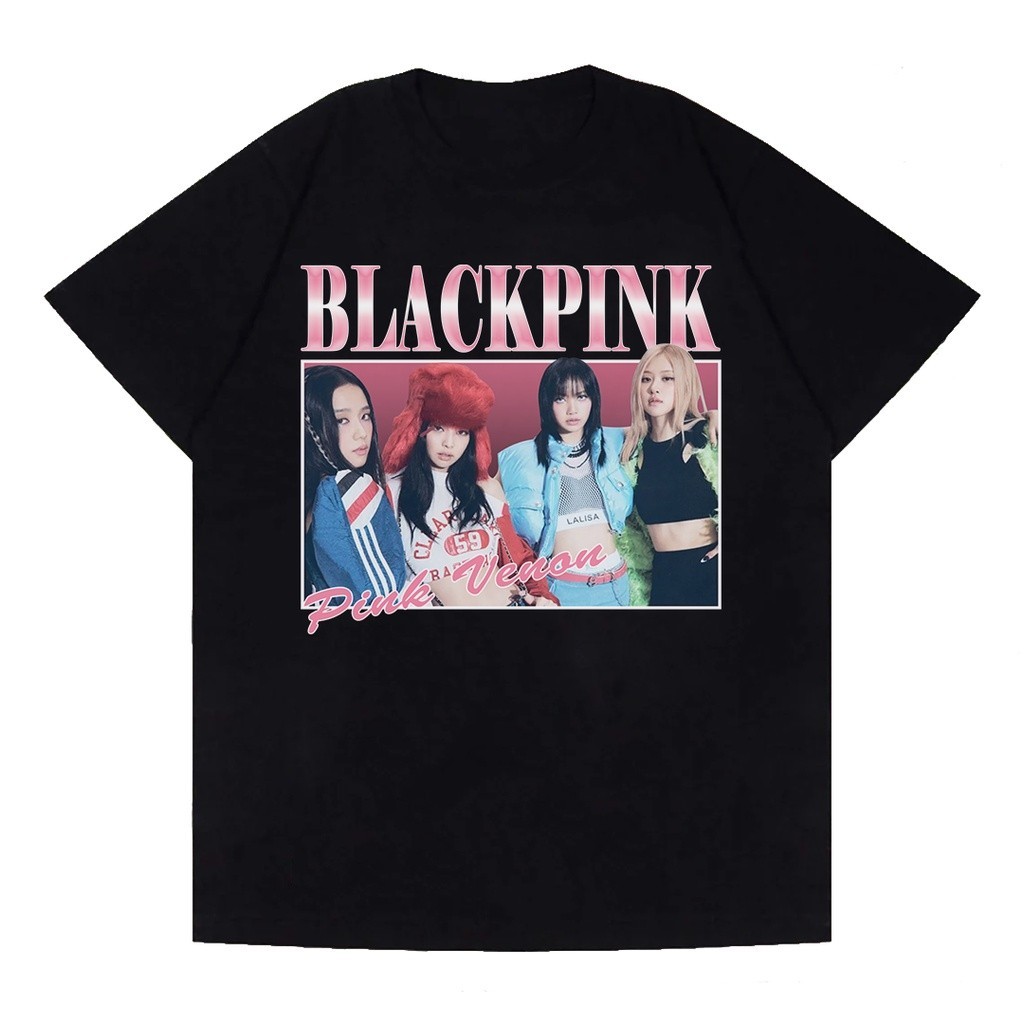 Camiseta T-shirt Unissex Algodão Blackpink Pink Venom Lisa Jisoo