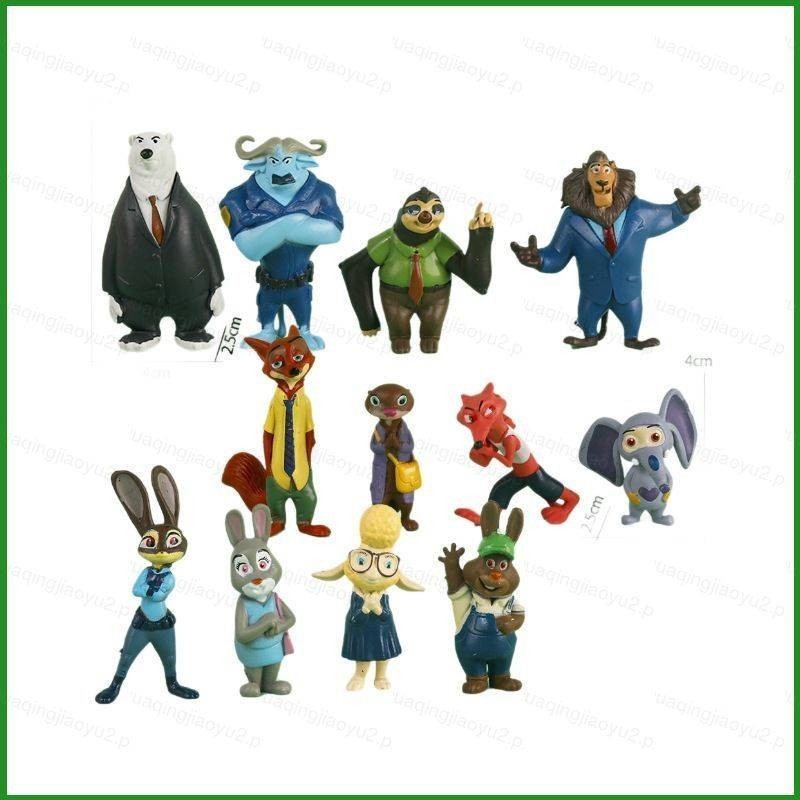 ca 12pcs Zootopia Ação Figura Judy Hopps Nick Wilde Modelo Bonecos ...