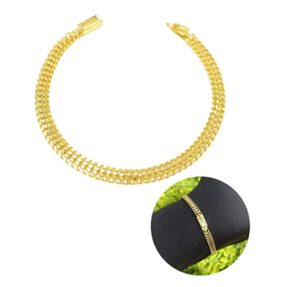 Pulseira de Ouro Masculina Grumet Dupla 6mm Unissex Banhado a Ouro em Oferta na Shopee