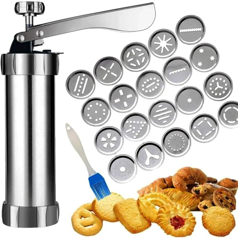 Biscoiteira Maquina de Fazer Biscoito 4 Bicos 20 Moldes Para Decorar ...