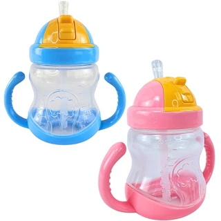 Copo Garrafinha Infantil Com Canudo Silicone 280Ml Castela