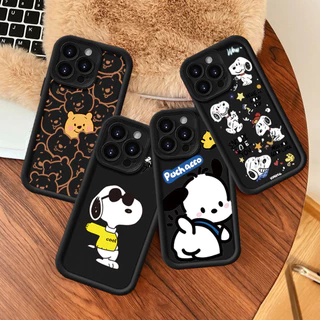 Capinha Capa iPhone 13 iPhone11 16 15 Pro Max 15 Plus 14 13 12 11Pro 14Plus Desenho animado Pochacco e Snoopy Capa Para
