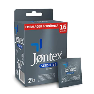 Preservativo Jontex Sensitive Mais Fino Camisinha Lubrificada 16 Unidades