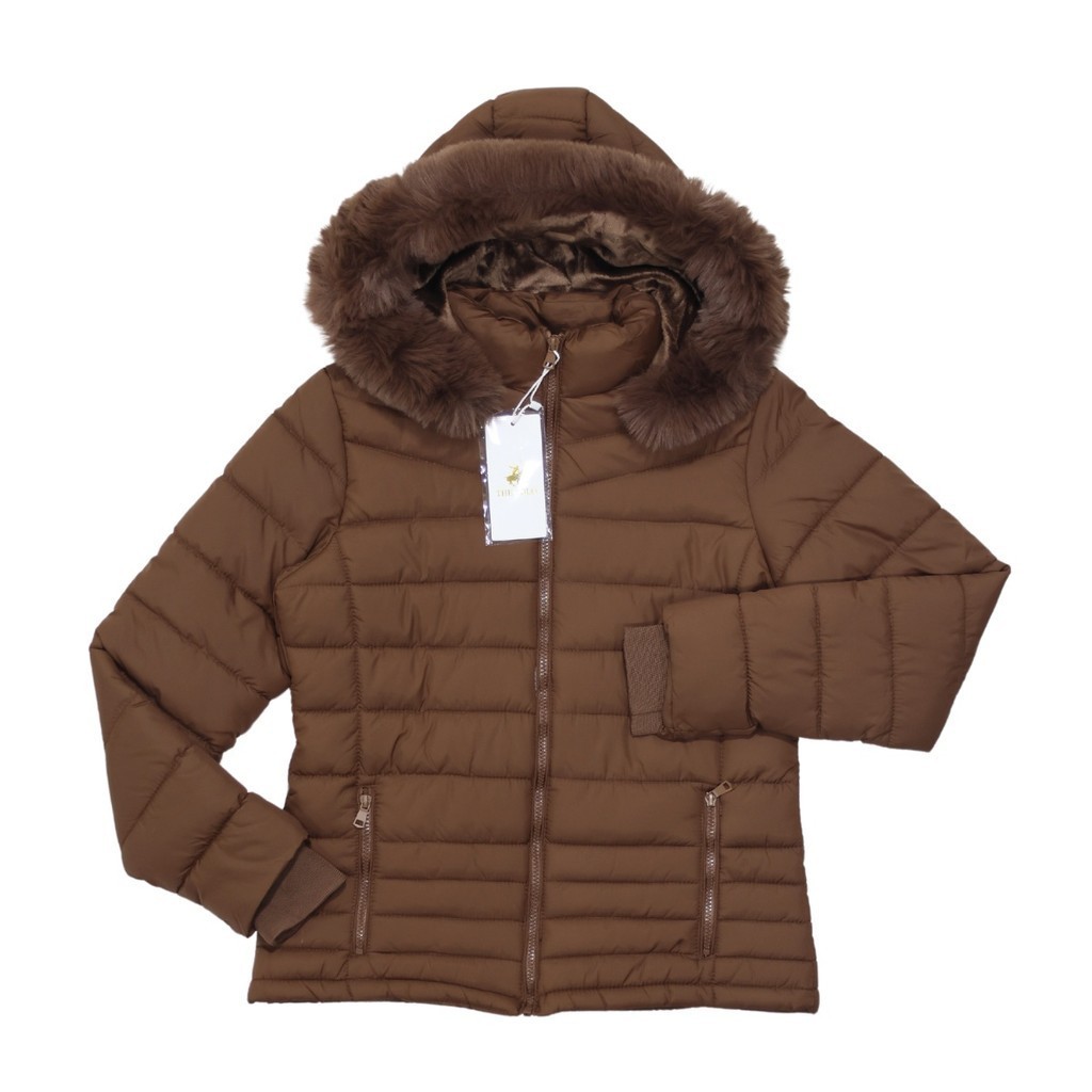 Jaqueta Nylon The Polo Forrada c/ Pelo e Capuz Feminina Removível Super Quentinha