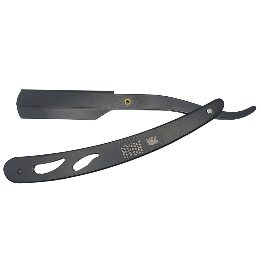 Navalha Navalhete Roar Barbear C/ 2 Travas Preto