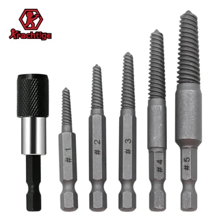 5Pcs Ferramenta Extratora De Parafuso De Cabeça Quebrada Com Haste Hexagonal Elétrica + De Extensão Auto-Travante De Liberação Rápida Da De 60mm