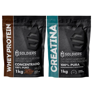 Kit: Whey Protein Concentrado 1Kg + Creatina Monohidratada 1Kg - 100% Importado - Soldiers Nutrition