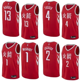 Comic 2018 Nba Jersey Rockets Harden Tucker Jackson McGrady Clásico Camisa De Basquete Colete Esporte Red City Edition