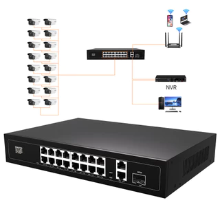 Switch Suite 16 Portas Poe 2 Uplink Gigabit 10/100/1000 Haiz