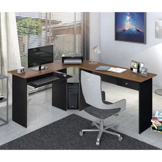 Mesa para Escritório em L 1 Gaveta Max 
