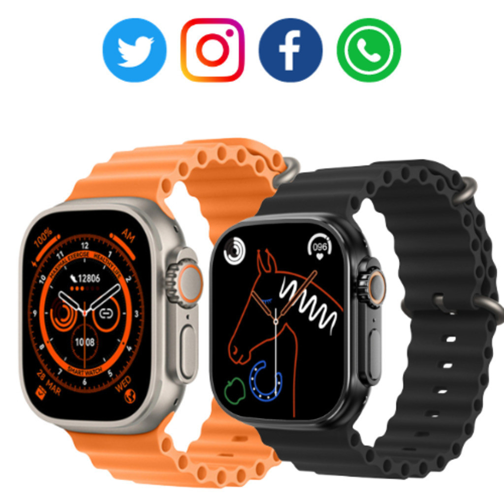 2024 Nova Série 8 Relógio Ultra 2 Smart Watch Esportivo Sem Fio À Prova D'água T800 + dois pulseira JIMMY store