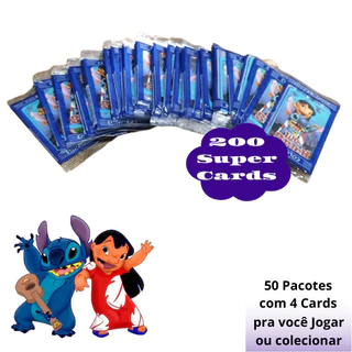 Kit 200 Cards Lilo Stitch = 50 Envelopes Cartinhas Figurinhas Lilo Stitch