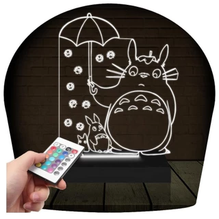 Luminária Led 3d | Totoro Viagem de Chihiro | Abajur Presente Criativo Decoração