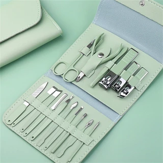 Kit 16 Pçs Cortador De Unhas Pedicure Tesoura Conjunto De Ferramentas Aço Inoxidável