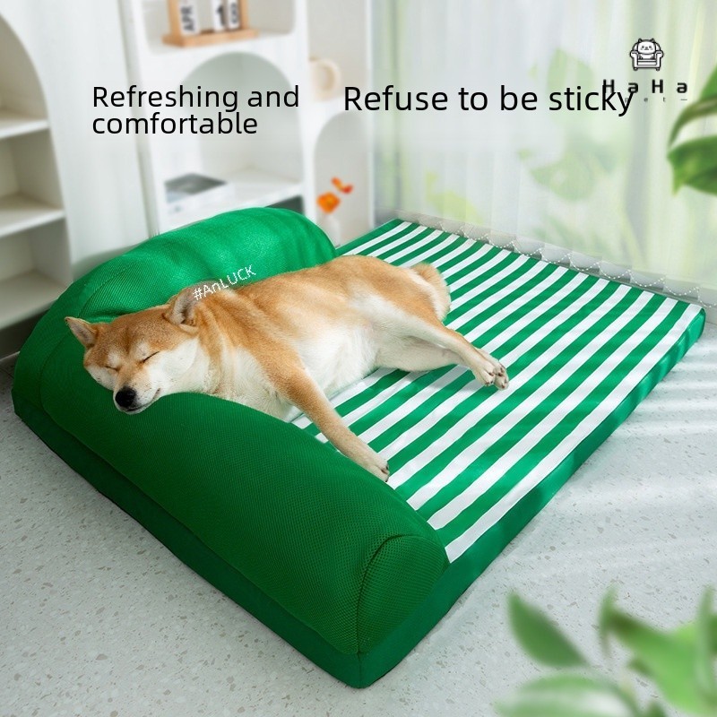 Cão Quatro Estações Universal Listrado Encosto Sofá Canil Grande Cão Golden Retriever Fronteira Pecuária Grande Cão Cama Pet Ninho
