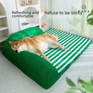 Cão Quatro Estações Universal Listrado Encosto Sofá Canil Grande Cão Golden Retriever Fronteira Pecuária Grande Cão Cama Pet Ninho