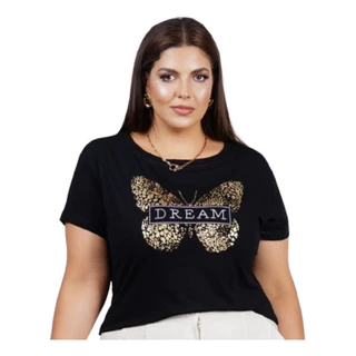 Blusa Feminina Plus Size Tshirt Moda Blogueira