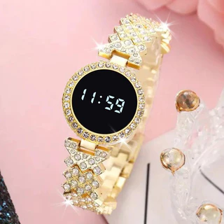 Novo Relógio Digital LED Redondo Feminino De Liga De Moda Estudantil