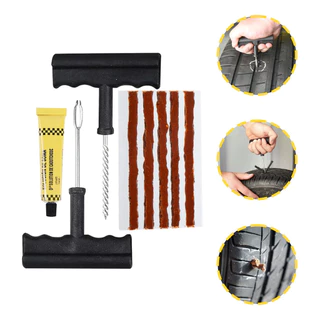 Kit de Reparo De Pneu Sem Câmara Kit de Chave + 4 Refil Modelo Macarrão