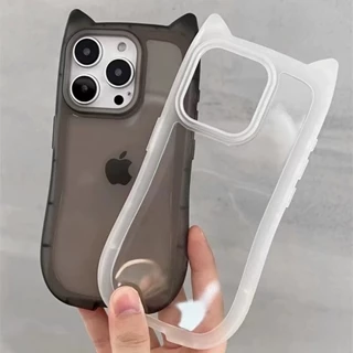 Novo Orelha De Desenho Animado Transparente Para IPhone 11 12 13 14 Pro Max 14 15 Plus Capa Da Caixa