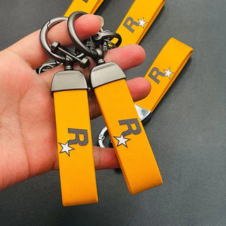 HOTWIND Nylon Webbing Strap Chaveiro Porta-Chaves Muti-Pingente Jogo De GTA Auto 5 Amarelo Para De Ventiladores