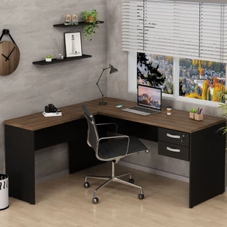 Mesa De Escritório em L 160x150cm com Gaveta