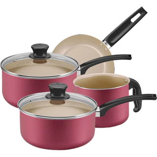 Jogo de Panela Antiaderente Teflon Cereja 4 Peças Magnific Panelux em Oferta na Shopee