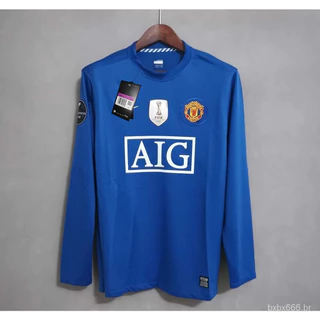 [Vintage] Championship 2007-08 | Manchester United 2 ° Custom "Blue" Futebol T-shirt