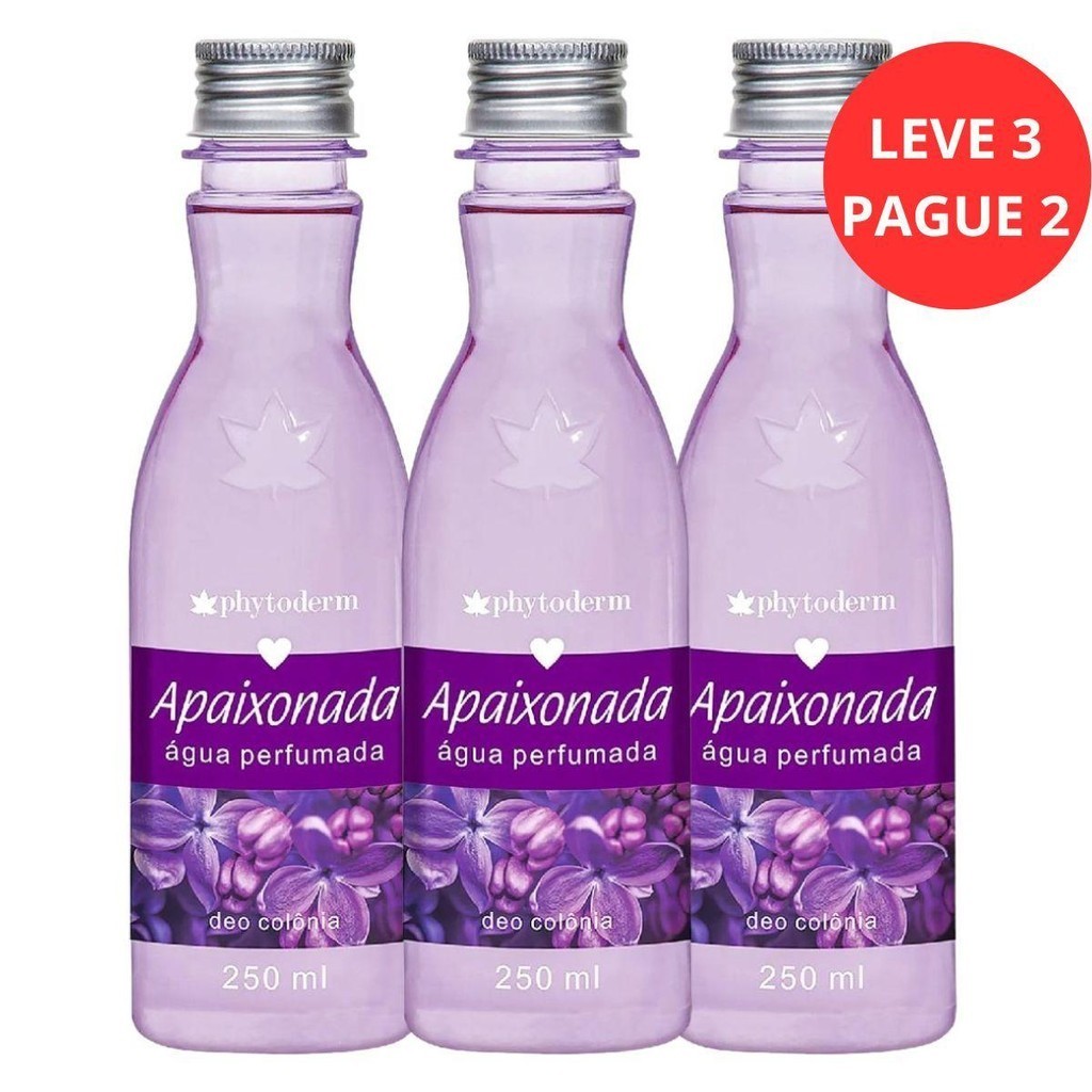 ÁGUA PERFUMADA DEO COLÔNIA PHYTODERM LEVE 3 PAGUE 2 APAIXONADA 250ML