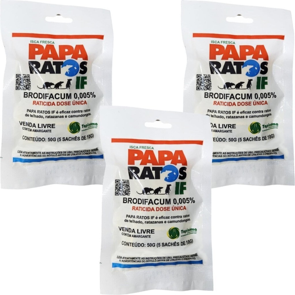 Kit Isca Fresca Anti Ratos Atrativa e Eficaz Uso Domestico 3Un 150g