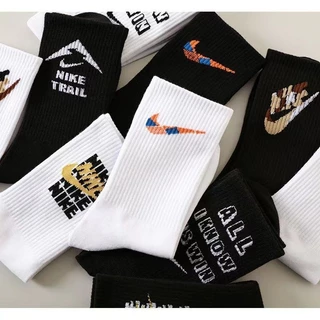 Kit 5 Pares Meias De Algodão De Alta Qualidade Com Cano Alto Meia Esportiva